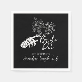 Bride or Die Floral Gothic Bachelorette Party Servet