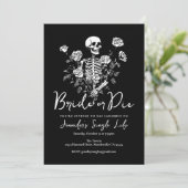 Bride or Die Floral Skeleton Bachelorette Weekend Kaart (Staand voorkant)
