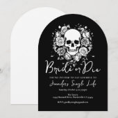 Bride or Die Floral Skull Bachelorette Party Kaart (Voorkant / Achterkant)