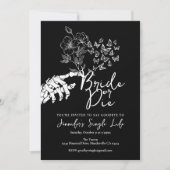 Bride or Die Gothic Floral Bachelorette Party Kaart (Voorkant)