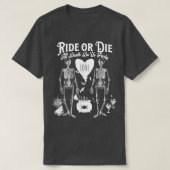 Bride or Die Gothic Witchy Halloween Bachelorette  T-shirt (Design voorkant)