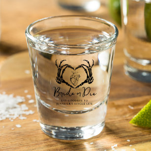 Bride or Die Gotische Hart Bruidsmeisjesfeest Shot Glas
