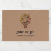 Bride or Die Halloween vrijgezellenfeest Likeurfles Etiket (Enkel label)