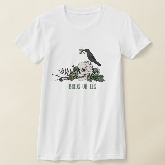 Bride or Die Irish Floral Skull vrijgezellenfeest T-shirt (Laagn)