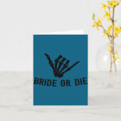 Bride Or Die Rockstar Skeleton Bachelorette Party  Kaart (Gele Bloem)