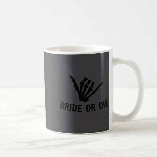 Bride Or Die Rockstar Skeleton Bachelorette Party  Koffiemok (Rechts)