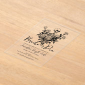 Bride or Die Skeleton Floral Bachelorette Party Acryl Uitnodigingen (Laagn)