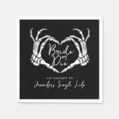 Bride or Die Skeleton Heart Bachelorette Party Servet (Voorkant)