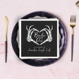 Bride or Die Skeleton Heart Bachelorette Party Servet