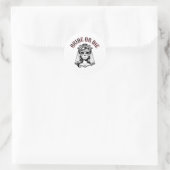 bride or die skull black and white, ronde sticker (Tas)