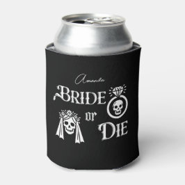 bride or die skull skeleton bachelorette party blikjeskoeler