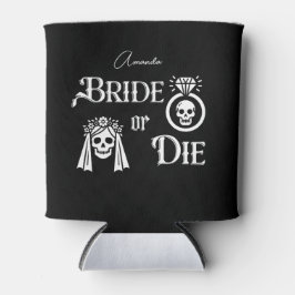 bride or die skull skeleton bachelorette party blikjeskoeler