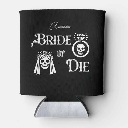 bride or die skull skeleton bachelorette party blikjeskoeler (Voorkant)