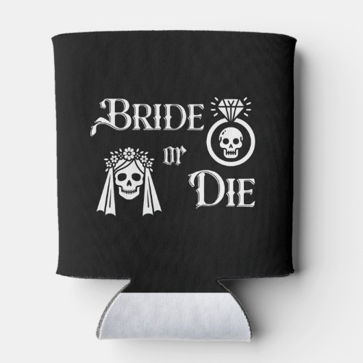 bride or die skull skeleton bachelorette party blikjeskoeler (Achterkant)