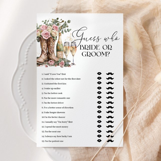 Bride Or Groom Boots and Bubbly Bridal Shower Game (Creator heeft geüpload)