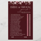 Bride or Groom Guess Who Game | Bride in Bloom  (Voorkant)