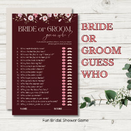 Bride or Groom Guess Who Game | Bride in Bloom