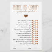 Bride or Groom Guess Who Said It Game (Voorkant)