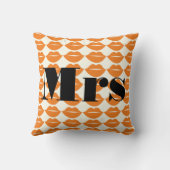 Bride Oranje en Ivory mevrouw Lips Patten Kussen (Achterkant)
