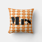 Bride Oranje en Ivory mevrouw Lips Patten Kussen (Voorkant)