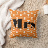 Bride Oranje en Ivory Mrs Lips Pattern Kussen (Deken)