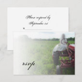 Bride over Boerderij Tractor Country Wedding RSVP  (Voorkant / Achterkant)