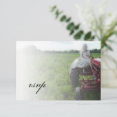Bride over Boerderij Tractor Country Wedding RSVP  Kaartje (Staand voorkant)