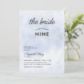 Bride over Cloud 9 Pastel Blue Girly Vrijgezellenf Kaart (Staand voorkant)