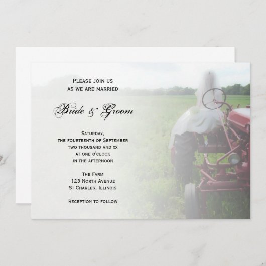 Bride over de uitnodiging voor een Boerderij tract (Voorkant / Achterkant)