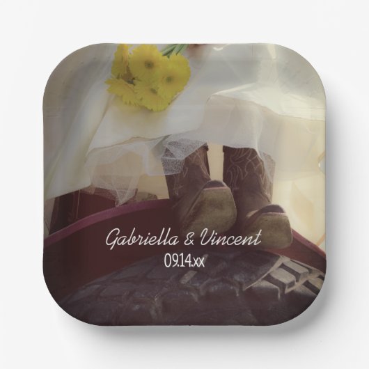 Bride over het Boerderij van het Rode trekkerland Papieren Bordje (Voorkant)