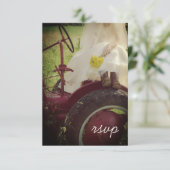 Bride over het Boerderij van Tractor Country Weddi RSVP Kaartje (Staand voorkant)