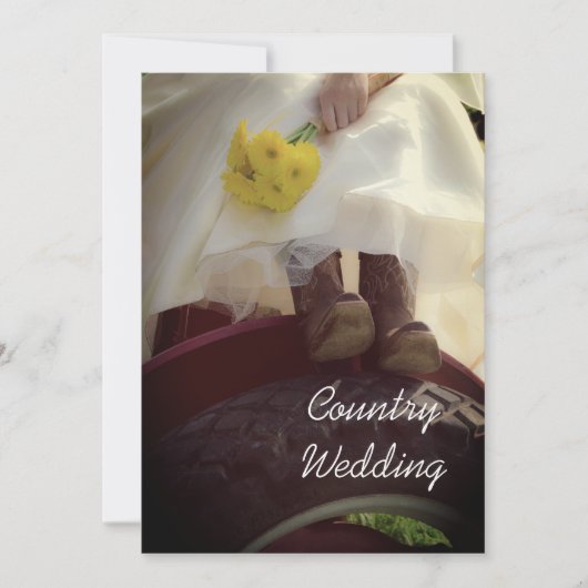 Bride over het Boerderij van Tractor Wedding Kaart (Voorkant)