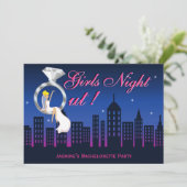 Bride over Ring Skyline Bachelorette Party nodigt  Kaart (Staand voorkant)