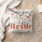 Bride Paarse koraal en Gray Zig Zag Floral Kussen (Deken)
