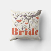 Bride Paarse koraal en Gray Zig Zag Floral Kussen (Achterkant)