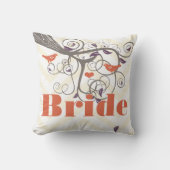 Bride Paarse koraal en Gray Zig Zag Floral Kussen (Voorkant)