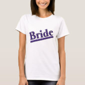 Bride Paarse Zebra Print Wedding Party T-shirt (Voorkant)
