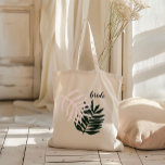 Bride | Palm Getaway Canvas tas<br><div class="desc">Laten we tropisch worden! Verse, handgetrokken canvas tassen van het canvas FUN. Pas de tekst aan met uw eigen details of maak de tekst vrij zodat u elke dag een handtas met palmbladeren hebt! Bekijk het collectie "Palm Getaway" voor de volledige-party suite en coördineer op de MontgomeryFest aanpasbare zakken van...</div>