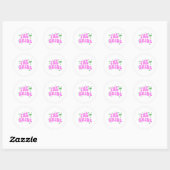 bride palm springs bachelorette party retro pink ronde sticker (Vel)