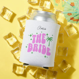 bride palm springs pink retro bachelorette party blikjeskoeler