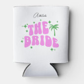 bride palm springs pink retro bachelorette party blikjeskoeler (Voorkant)