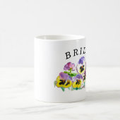 Bride Pansies Floral Boho Wedding Koffiemok (Center)