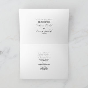 Bride Parents Formal White Wedding Card Kaart