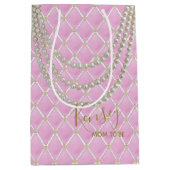 BRIDE Paris Pearls & Glam Pink Shower Party Medium Cadeauzakje (Voorkant)