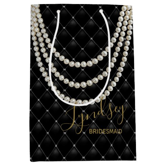 BRIDE Parisian Theme Bridesmaid Shower Party Medium Cadeauzakje (Voorkant)