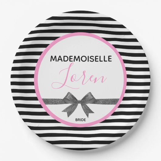 BRIDE Parisian Theme Couture Shower Papieren Bordje (Voorkant)