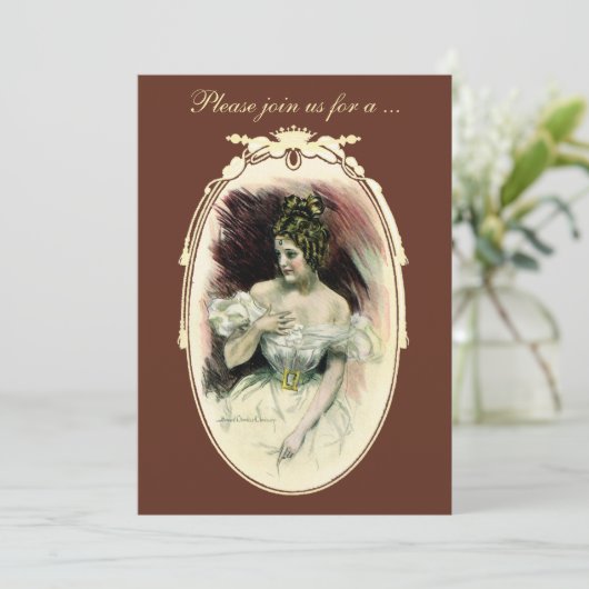 Bride, partij Victoriaans Vrijgezellenfeest Kaart (Staand voorkant)