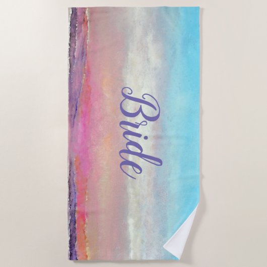 Bride Pastel Beach Sunset | Beach Towel Strandlaken (Voorkant)