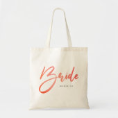 Bride Peach roze faux glitter Wedding Canvas 2 Tote Bag (Voorkant)