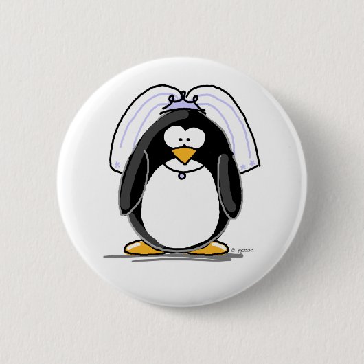 Bride Penguin Ronde Button 5,7 Cm (Voorkant)